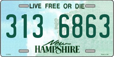 NH license plate 3136863