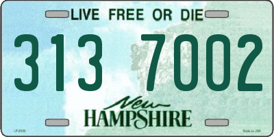 NH license plate 3137002