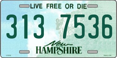 NH license plate 3137536