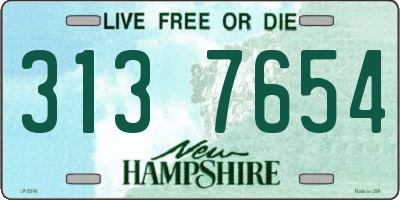 NH license plate 3137654