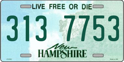 NH license plate 3137753
