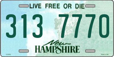 NH license plate 3137770