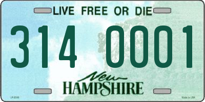 NH license plate 3140001