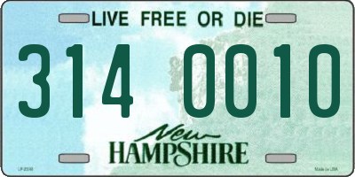 NH license plate 3140010