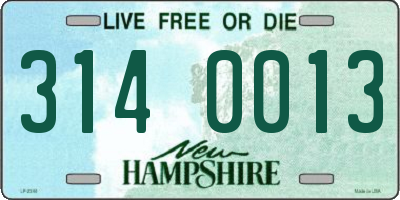 NH license plate 3140013