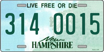 NH license plate 3140015
