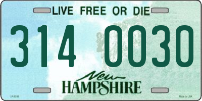 NH license plate 3140030