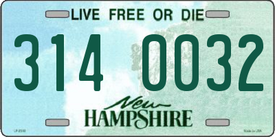 NH license plate 3140032
