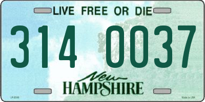 NH license plate 3140037