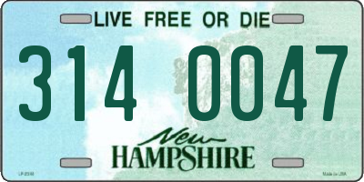 NH license plate 3140047