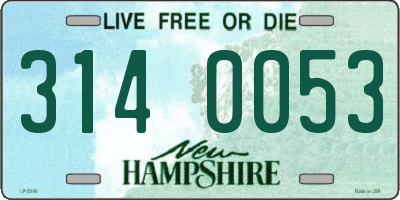 NH license plate 3140053