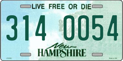 NH license plate 3140054