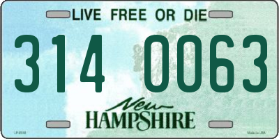 NH license plate 3140063