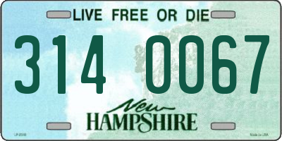 NH license plate 3140067