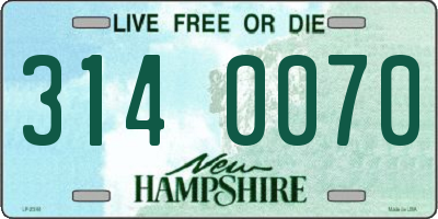 NH license plate 3140070
