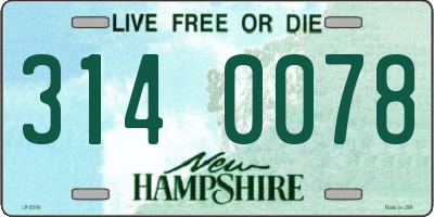 NH license plate 3140078