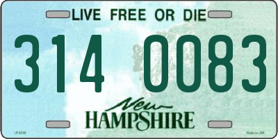 NH license plate 3140083