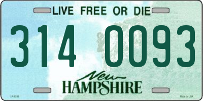 NH license plate 3140093