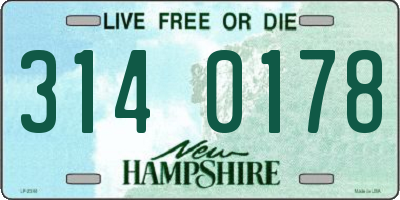 NH license plate 3140178