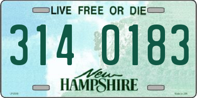 NH license plate 3140183