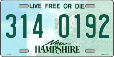 NH license plate 3140192
