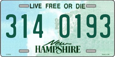 NH license plate 3140193