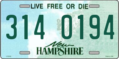 NH license plate 3140194