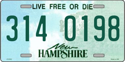 NH license plate 3140198
