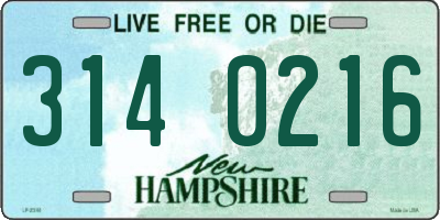 NH license plate 3140216