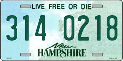 NH license plate 3140218