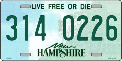 NH license plate 3140226