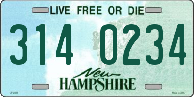 NH license plate 3140234