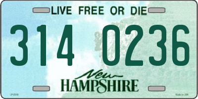 NH license plate 3140236