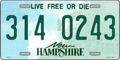 NH license plate 3140243