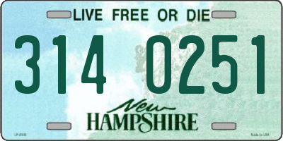 NH license plate 3140251