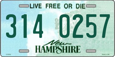 NH license plate 3140257