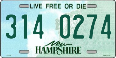 NH license plate 3140274
