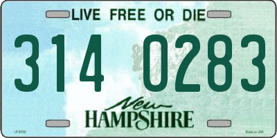NH license plate 3140283