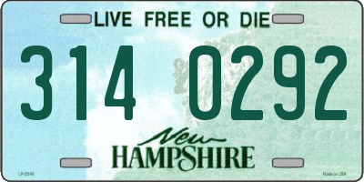 NH license plate 3140292