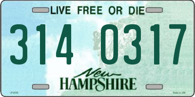 NH license plate 3140317