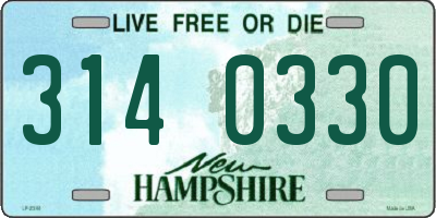 NH license plate 3140330