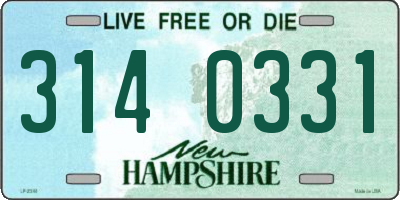 NH license plate 3140331