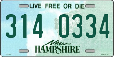 NH license plate 3140334