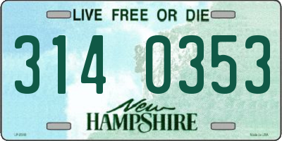 NH license plate 3140353
