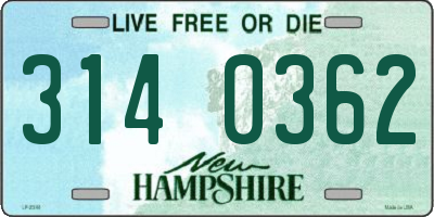 NH license plate 3140362