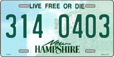 NH license plate 3140403