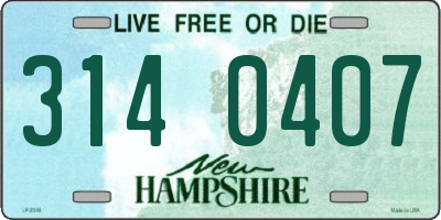 NH license plate 3140407