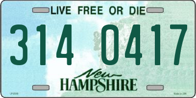 NH license plate 3140417