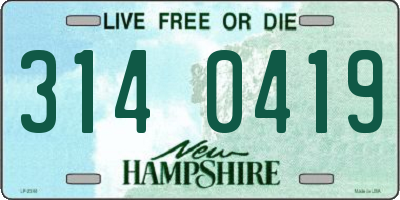NH license plate 3140419