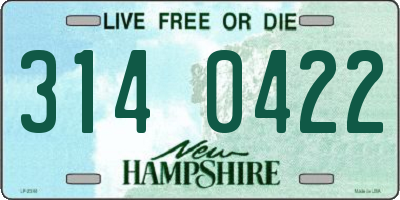 NH license plate 3140422